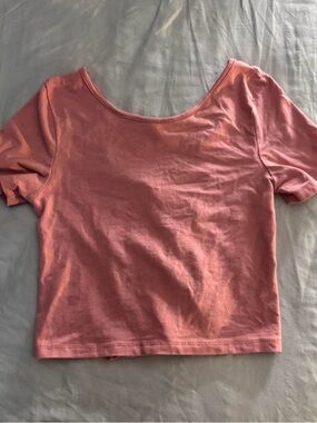 Classic Scoop Neck Crop Top - Rose Pink